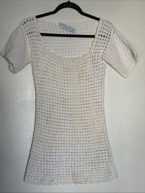 Isabelle Quinn Crochet Mini Dress in white size AU 8/US 4